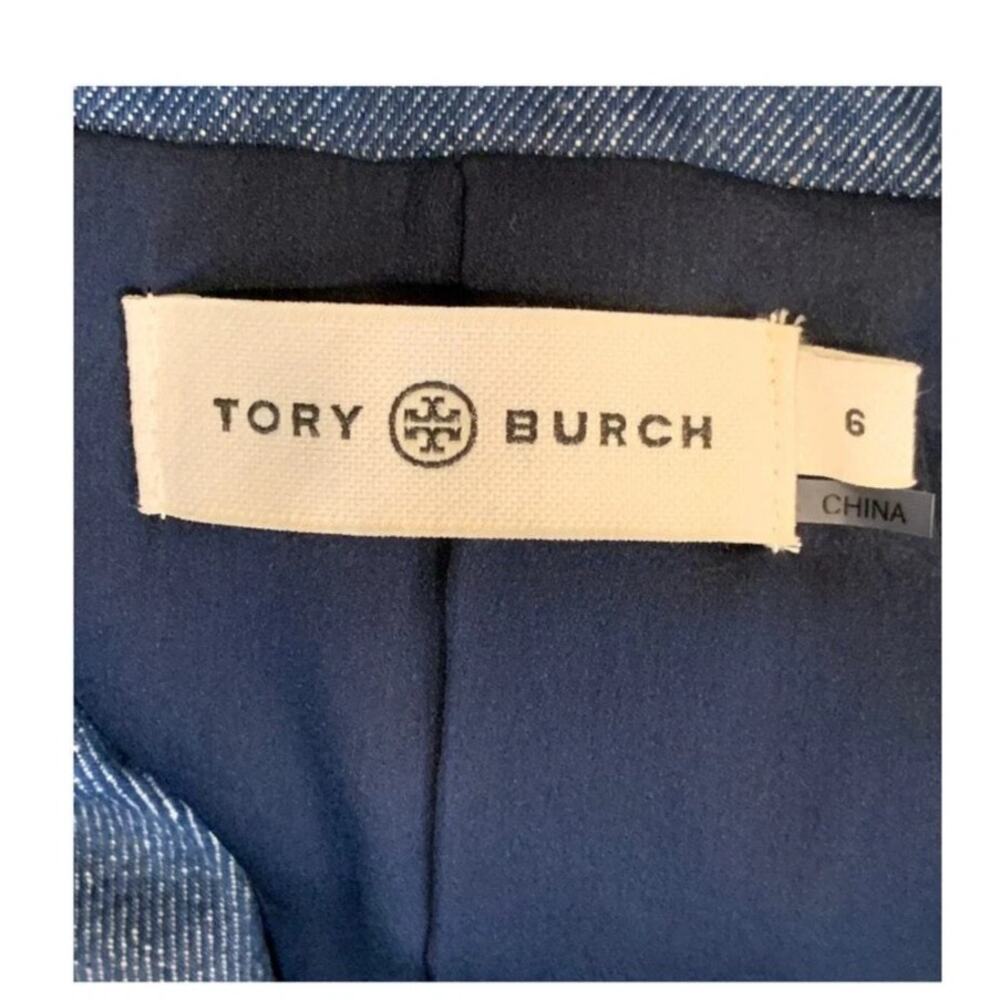NEW Tory Burch Raw Denim Blazer Size 6 - Picture 9 of 11